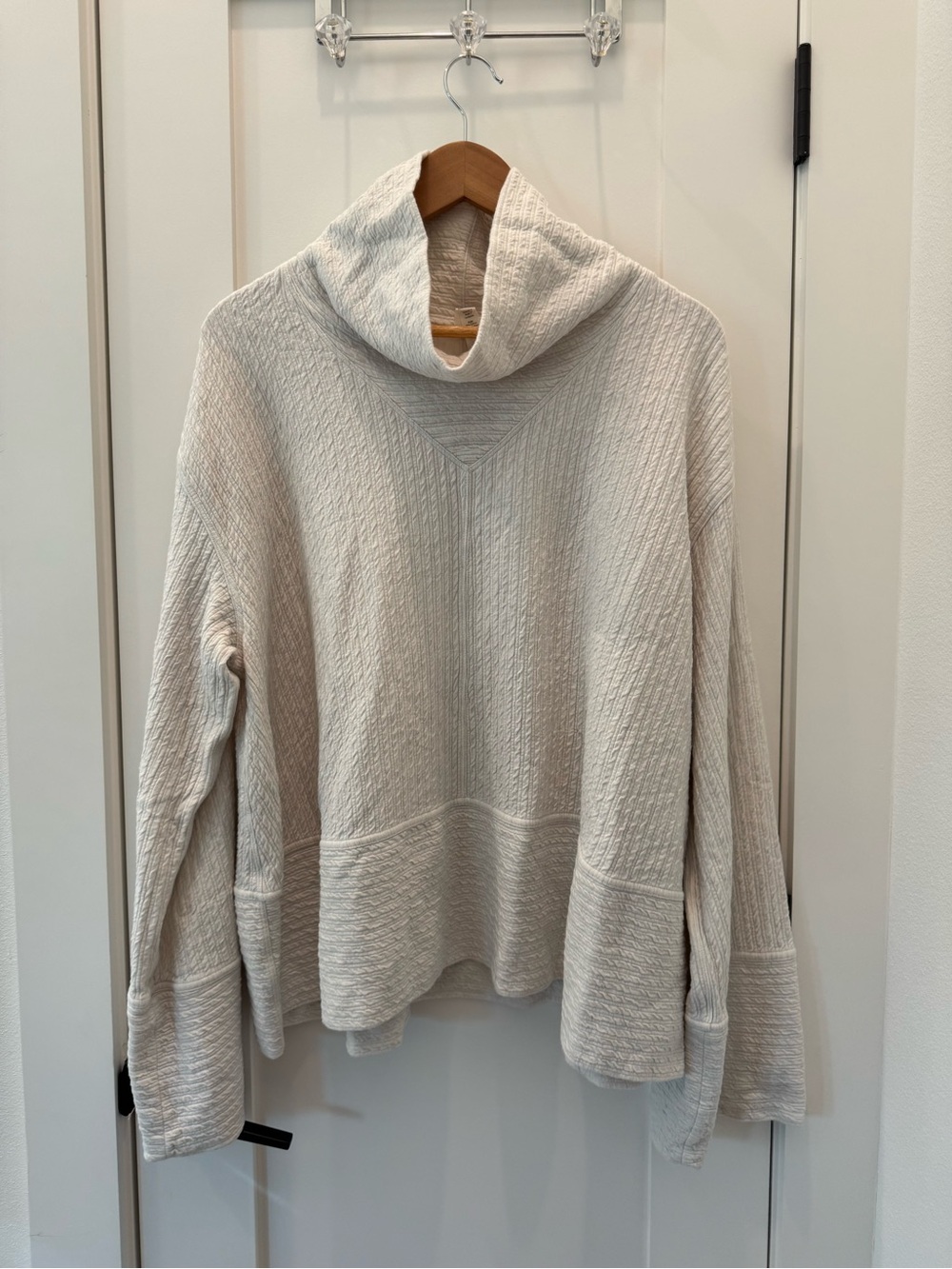 lululemon athletica Cream Textured Turtleneck Sweater